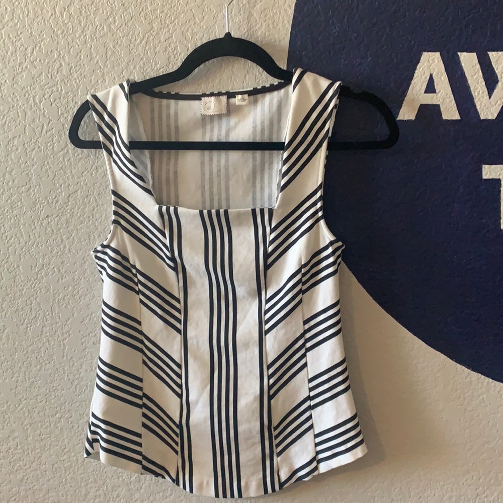 Anthropologie Postmark Striped Sleeveless Top